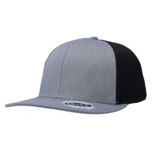 Uflex Polycotton 6 Panel Trucker - heather grey/black (U23602)