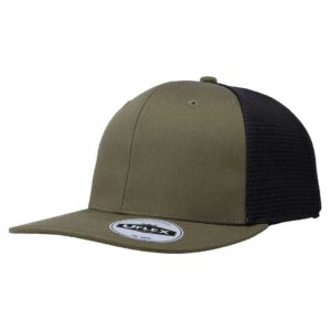 Uflex Polycotton 6 Panel Trucker - olive/black (U23602)