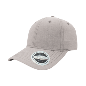 Uflex 100% Cotton Chambray 6 Panel Baseball Cap - light grey/khaki (U20609)