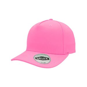 Uflex 5 Panel Curved Peak Snapback - neon rose (U15518)