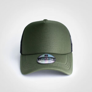 Vintage Trucker Two-Tone Cap - olive/black