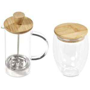 Okiyo Aibo Glass and Bamboo Coffee Set (OK-1142)