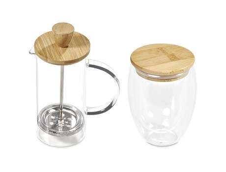 Okiyo Aibo Glass and Bamboo Coffee Set (OK-1142)