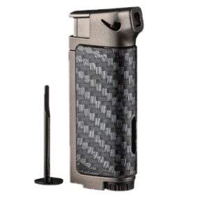 Eurojet Lighter - Grey Single Flame Carbon Fibre Design with Tool (Ligh080)