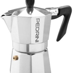 Pedrini Coffee Maker: Polished Aluminium 3 Cups - Black (9083-810)