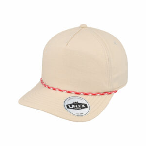 Uflex 5 Panel Ripstop Unstructured Cap - stone/strawberries (U23508)