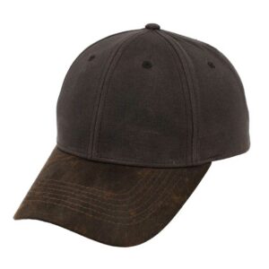 Two-Tone Waxed Oilskin 6 Panel Cap - charcoal/brown (23604)