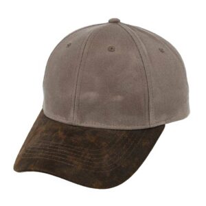 Two-Tone Waxed Oilskin 6 Panel Cap - grey/brown (23604)