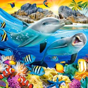 Dolphins in the Tropics (1000 Piece Puzzle)