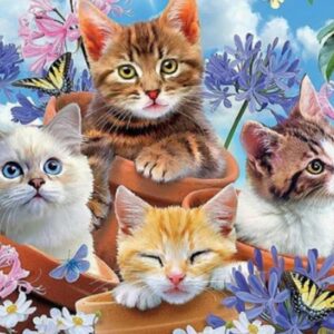 Kittens with Flowers (500 Piece Puzzle)