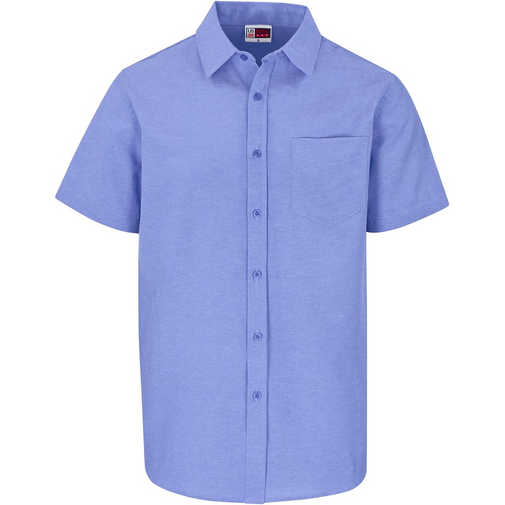 US Basic Short Sleeve Oxford Shirt - Mens - sky blue (UB-183)