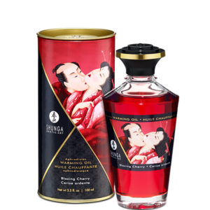 Shunga Aphrodisiac Warming Oil - Blazing Cherry, 100ml