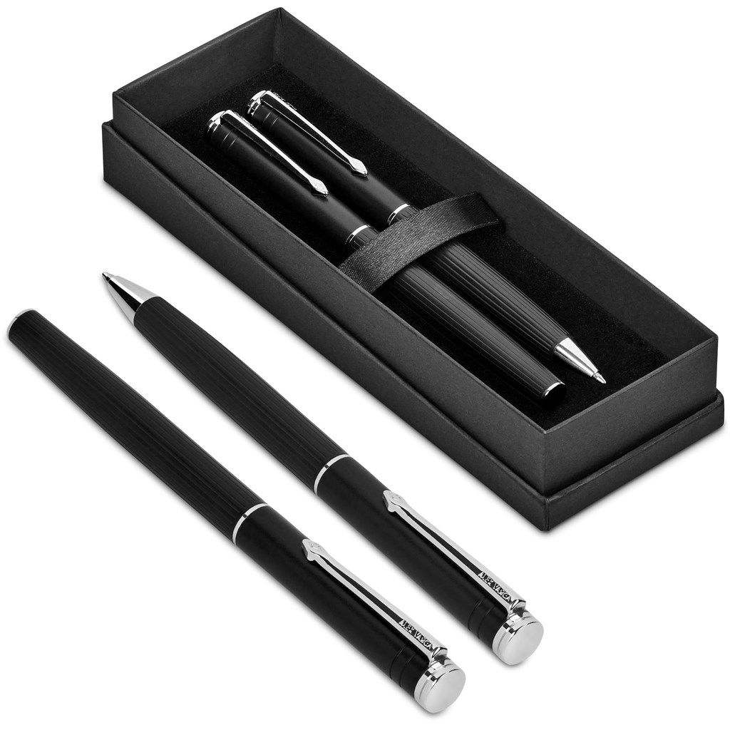 Alex Varga Mollino Ball Pen and Rollerball Set - black (AV-1224)