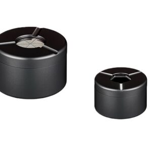 Angelo Aluminium Black Ashtray - Twist Top 8cm (Ash121)
