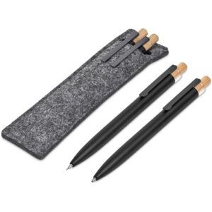 Okiyo Mimo Recycled Aluminum Ball Pen and Pencil Set - black (OK-16)