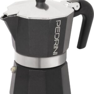 Pedrini 3 Cup Enamelled Aluminium Coffee Maker - Anthracite (9113-8)