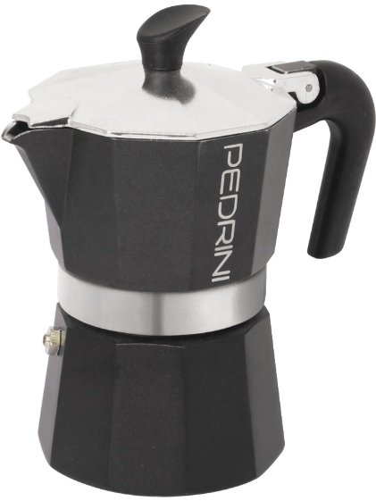 Pedrini 3 Cup Enamelled Aluminium Coffee Maker - Anthracite (9113-8)