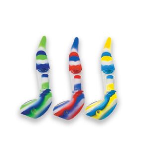Rasta Pipe: Silicone/Glass Pipe (Assorted), 15.5cm (Pipe8562)
