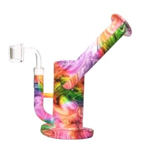 Silicone Dab Bong, Tub Holder and Diffuser (Assorted) - 22cm (Bong081)