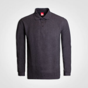 Long Sleeve Golfer - charcoal melange