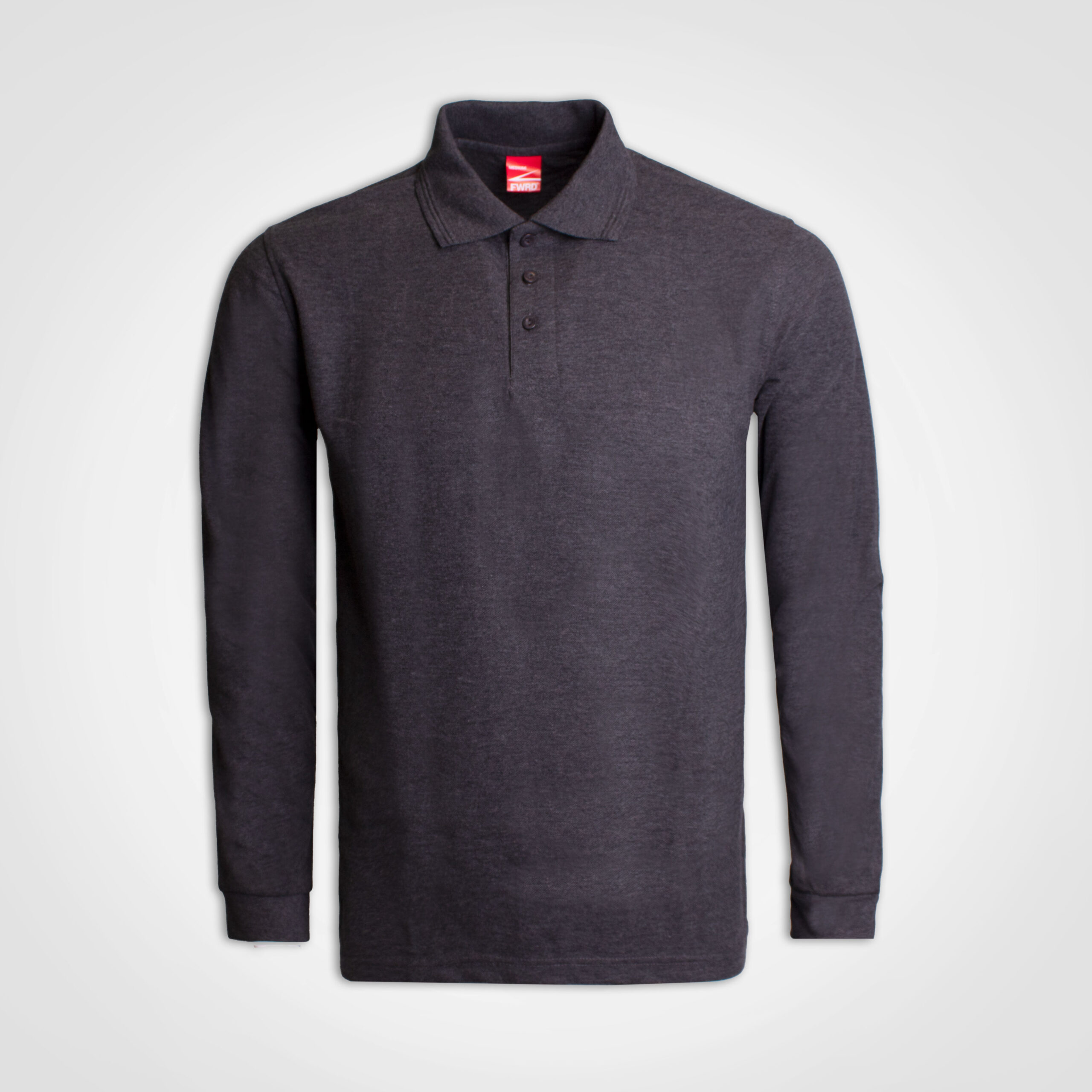 Long Sleeve Golfer - charcoal melange