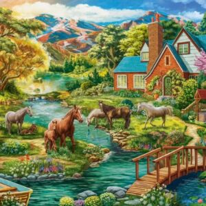 Idyllic House with Horses (2000 Piece Puzzle)