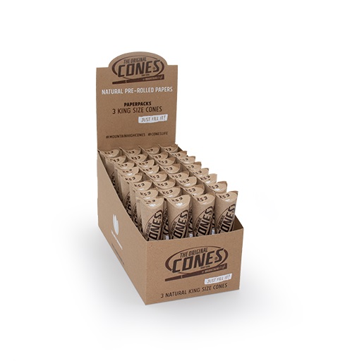 Mountain High Natural King Size Pre-rolled Cones (32x3's) (TOC003)