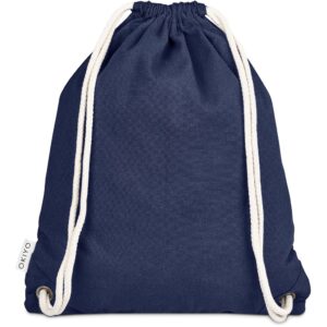 Okiyo Kinchaku Recycled Canvas Drawstring Bag - navy (OK-472)