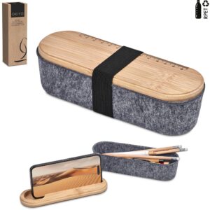 Okiyo Byoga Recycled PET Felt and Bamboo Stationery Case (OK-121)