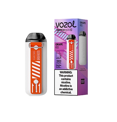 Vozol Switch 1600C Rechargeable Pod Kit 50mg - Grape Ice (VZLK03)