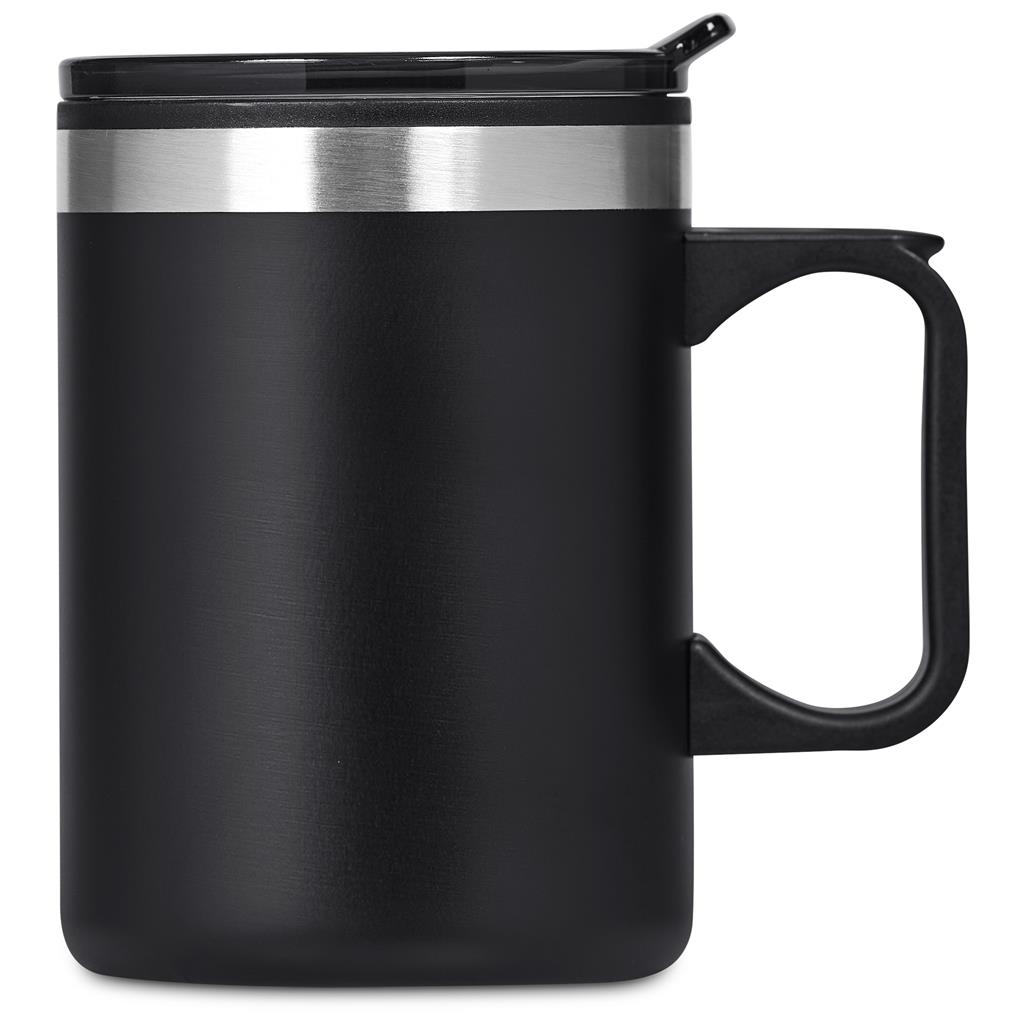 Kooshty Angelo Stainless Steel and Plastic Double-Wall Mug, 360ml - black (KS-291)