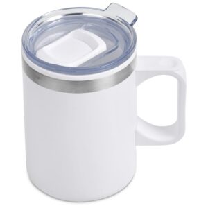 Kooshty Angelo Stainless Steel and Plastic Double-Wall Mug, 360ml - white (KS-291)