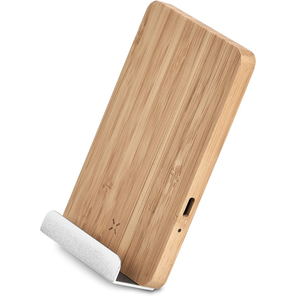 Okiyo Hakka Bamboo and Recycled Aluminium Wireless Charging Phone Stand (OK-486)