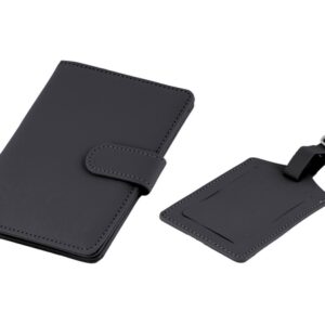 Passport Holder and Luggage Tag Set - black (P2775SetB)