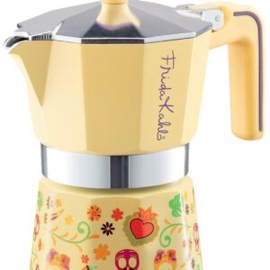 Pedrini Frida Kahlo 3-Cup Coffee Maker - Yellow (02CF141Y)
