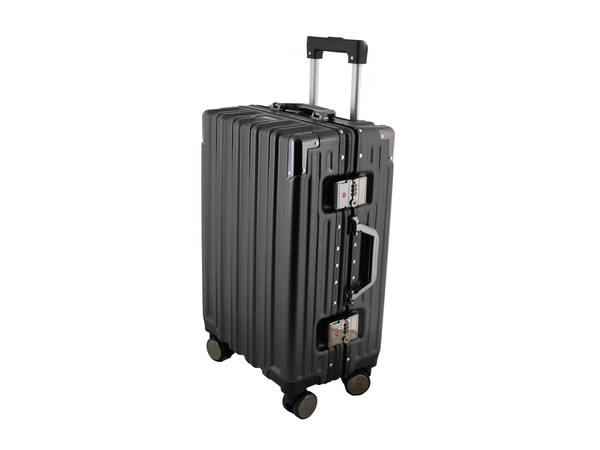 Trunk Check-In Luggage Bag, 24-inch - metallic black (BAG179B-24)