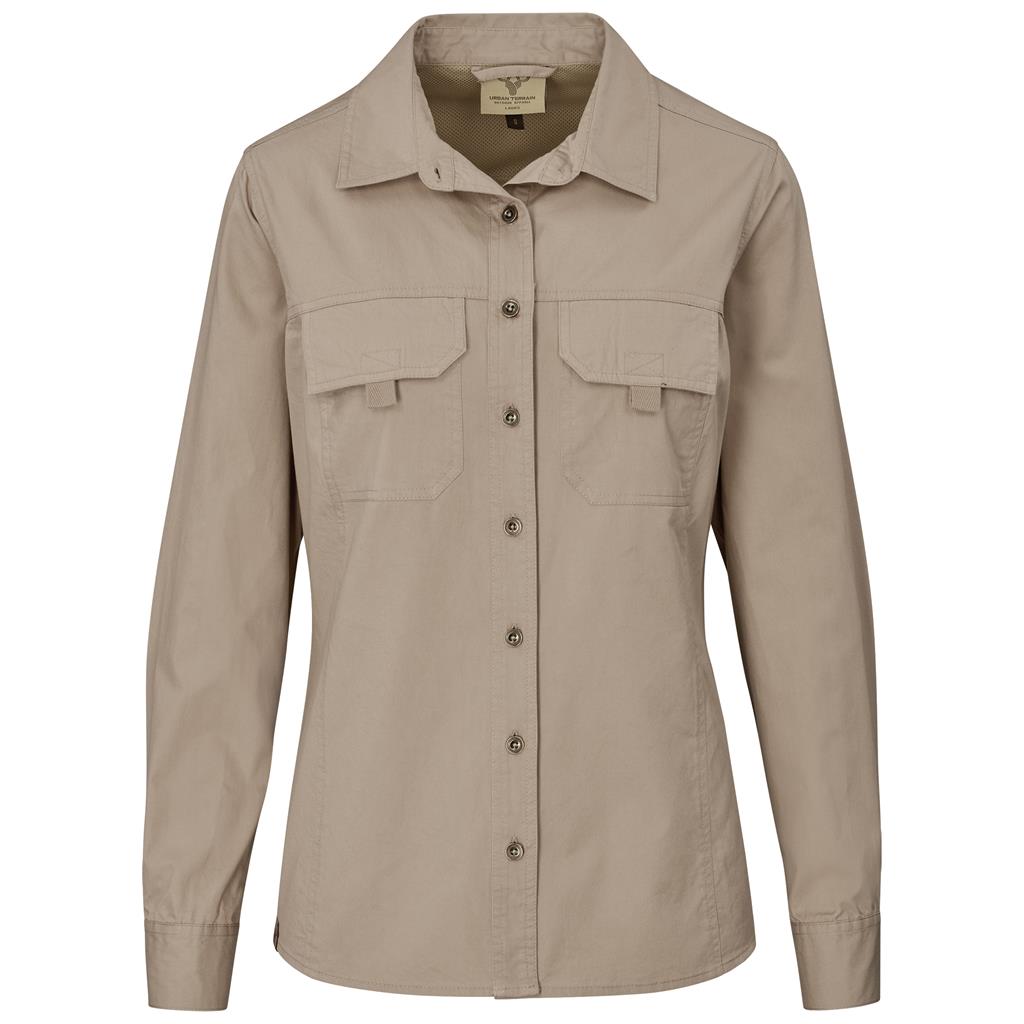 Urban Terrain Long Sleeve Mawenzi Twill Shirt - Ladies - khaki (UT-204