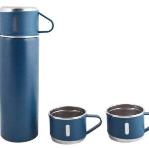 Vacuum Flask and Mini Mug Set - blue (P2735SetE)
