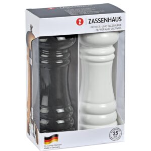 Zassenhaus Salt and Pepper Mill Set BERLIN, 18cm - black/white (023725)