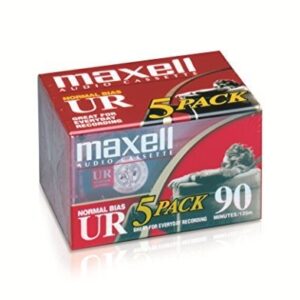 Maxell Normal Bias Audio Cassettes 90 Minute With Cases 5 Pack