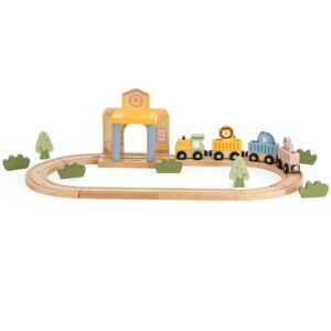 PolarB Wooden Train Set, 30 Piece (RGS44257)