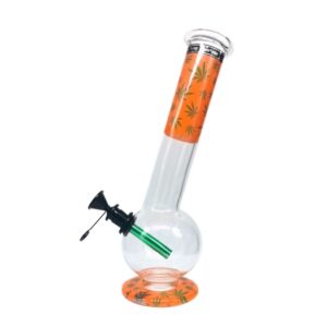 Glass Bong - Superheroes Clear and Orange (BONG090)