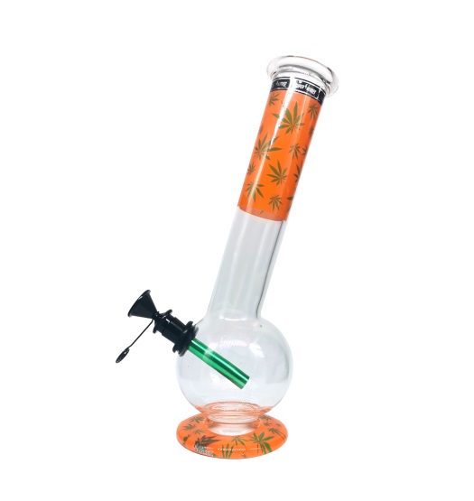 Glass Bong - Superheroes Clear and Orange (BONG090)