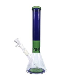 Glass Bong - Two Tone Green and Blue with Ice Catcher, 29.5cm ( BONG092)