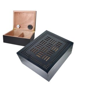 Cigar Humidor - Angelo Black Patterned (Hum066)