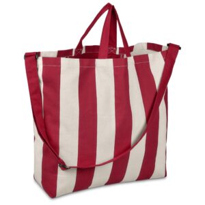 Okiyo Natsuri Recycled Cotton Canvas Large Beach Bag - red (OK-536)