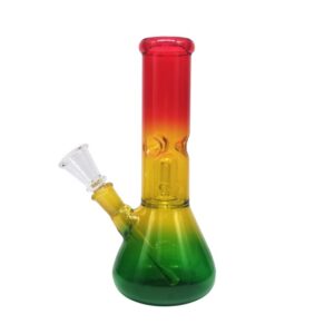 Rasta Bong with Ice Catcher and Percolator, 22cm (BONG088)