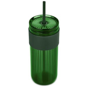 Serendipio Mayfair Plastic Tumbler and Straw, 650ml - dark green (SD-304)