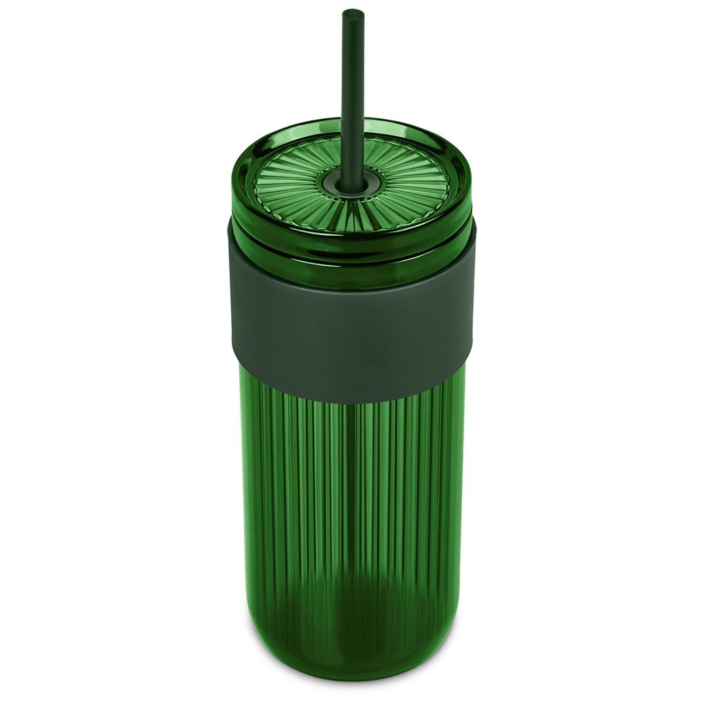 Serendipio Mayfair Plastic Tumbler and Straw, 650ml - dark green (SD-304)