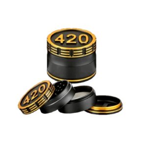 Tobacco Grinder - 420, Metal 4 Piece (TBGR073)